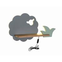 KINDERWANDLEUCHTE 21-85146 SHEEP - Grau/Grün, Basics, Holz/Holzwerkstoff (42/12/24cm)