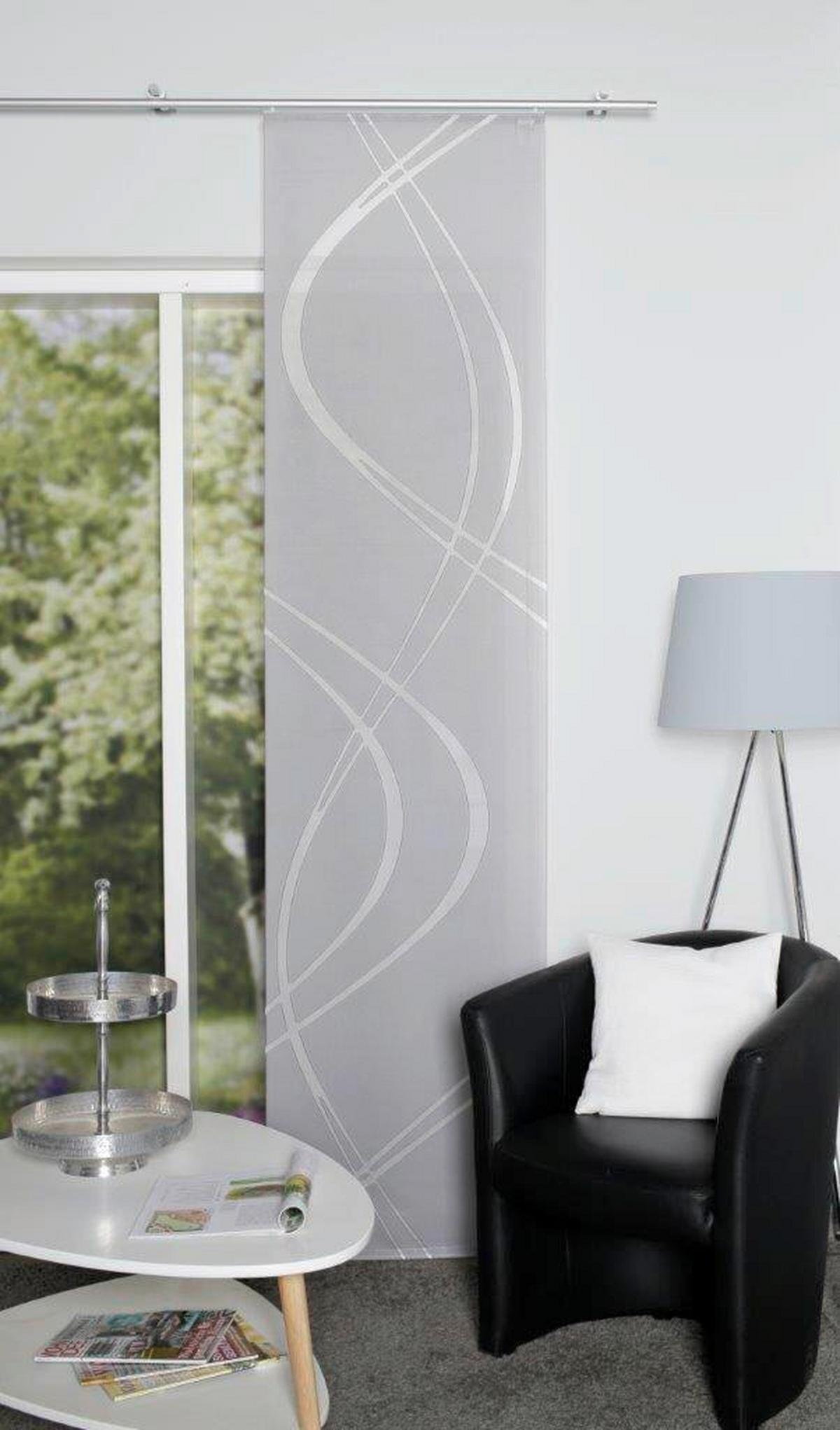 Flächenvorhang Tiberio Grau - Grau, Design, Textil (60/245cm) - Schmidt W. Gmbh