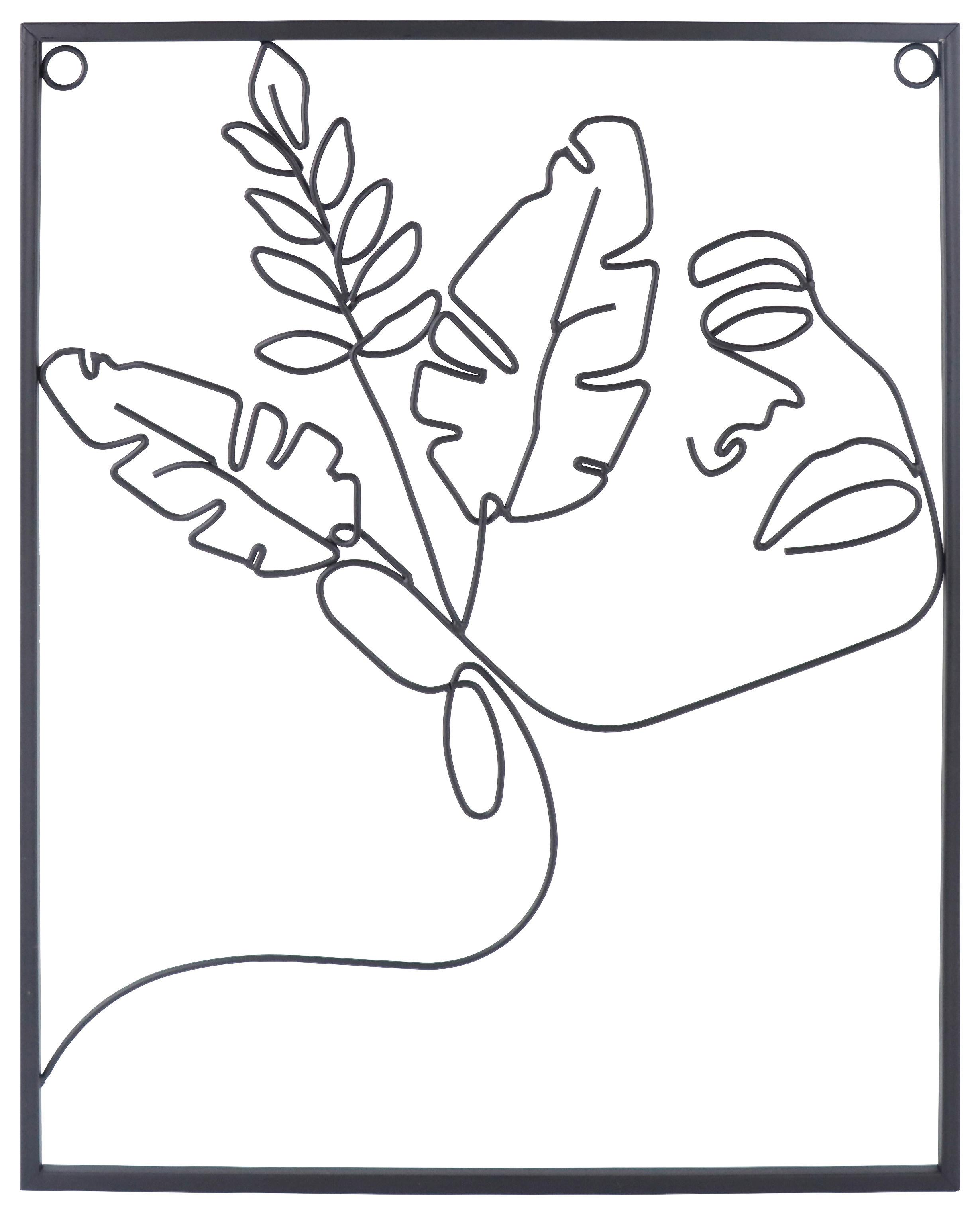 Dekorace na zeď Lady, 36/45cm - černá, Moderní, kov (36/45cm) - Mömax