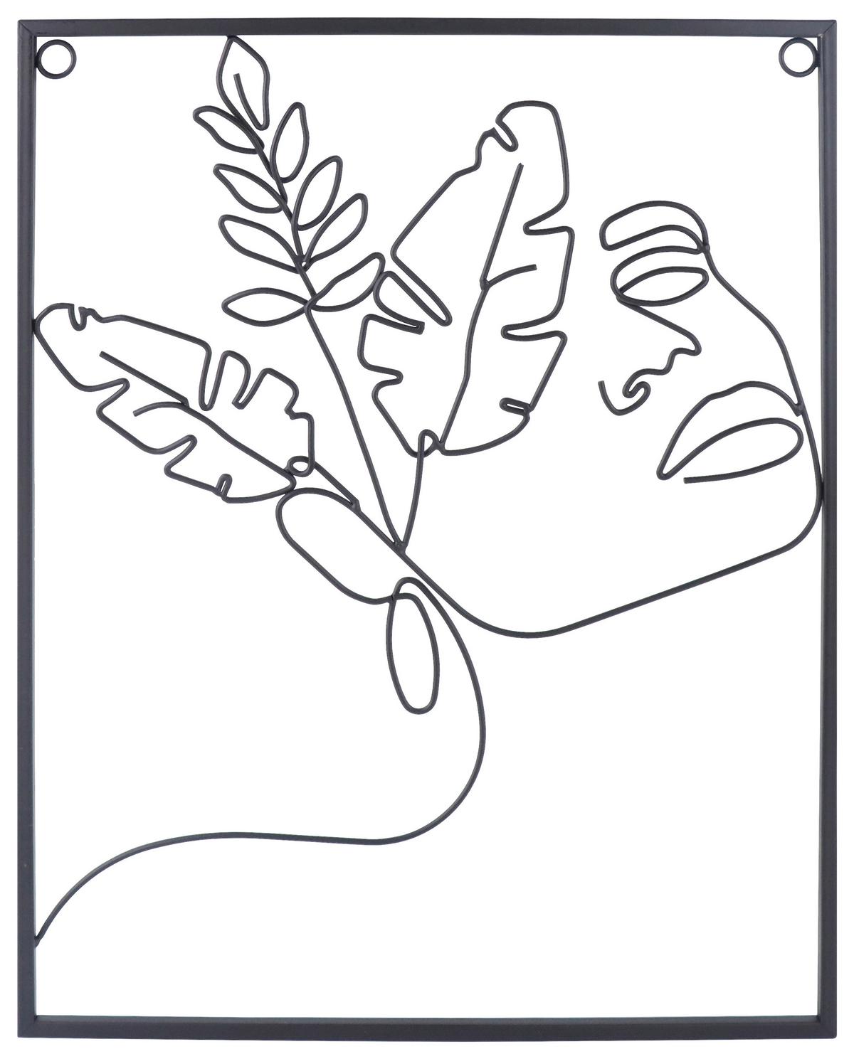 Dekorace na zeď Lady, 36/45cm - černá, Moderní, kov (36/45cm) - Mömax