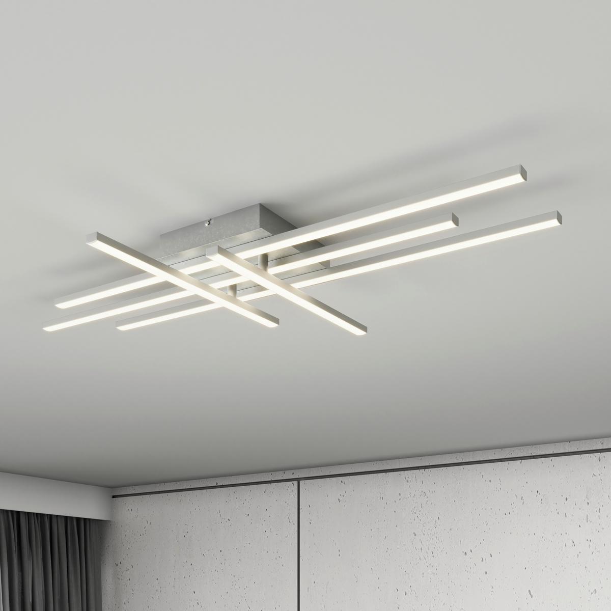 LED-DECKENLEUCHTE CINDY - Silberfarben, Basics, Kunststoff/Metall (40/69/6,5cm) - Luca Bessoni