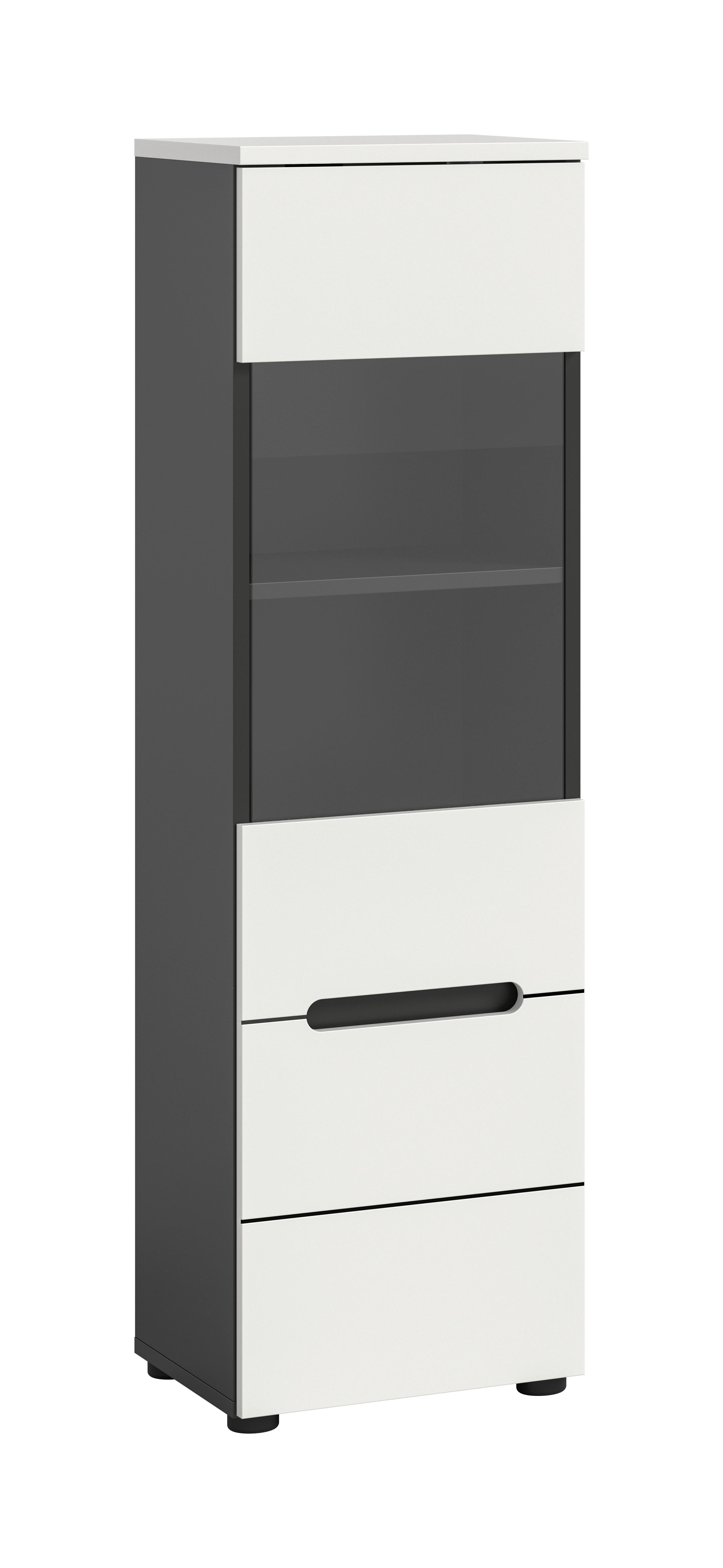 Vitrine Hell- Dunkelgrau B: 36 cm - Dunkelgrau/Hellgrau, Design, Holzwerkstoff (36/125/33cm) - Livetastic