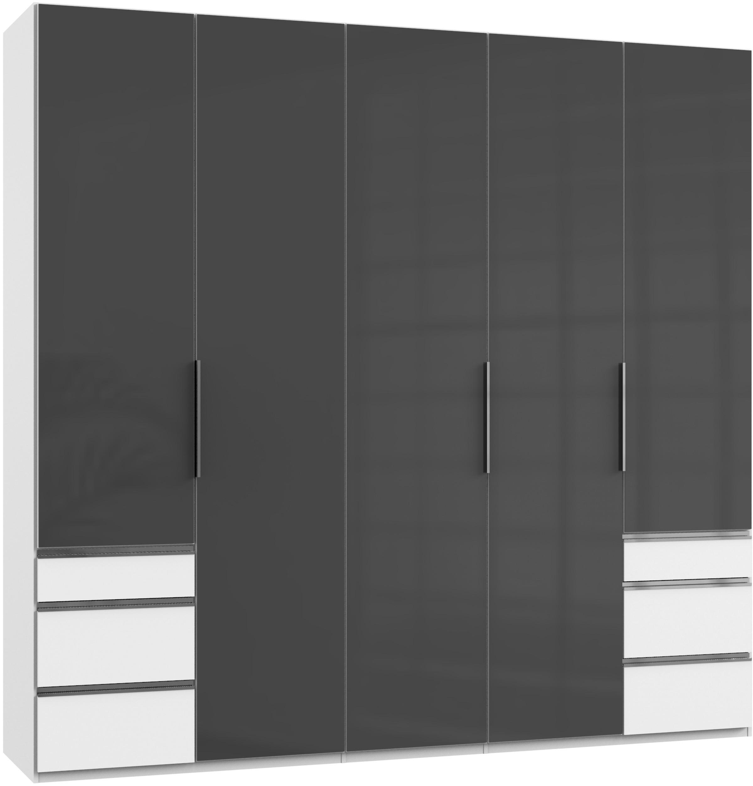 Drehtürenschrank 250cm Level, Grau/weiß - Weiß/Grau, MODERN, Glas/Holzwerkstoff (250/236/58cm) - MID.YOU