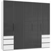 Drehtürenschrank 250cm Level, Grau/weiß - Weiß/Grau, MODERN, Glas/Holzwerkstoff (250/236/58cm) - MID.YOU