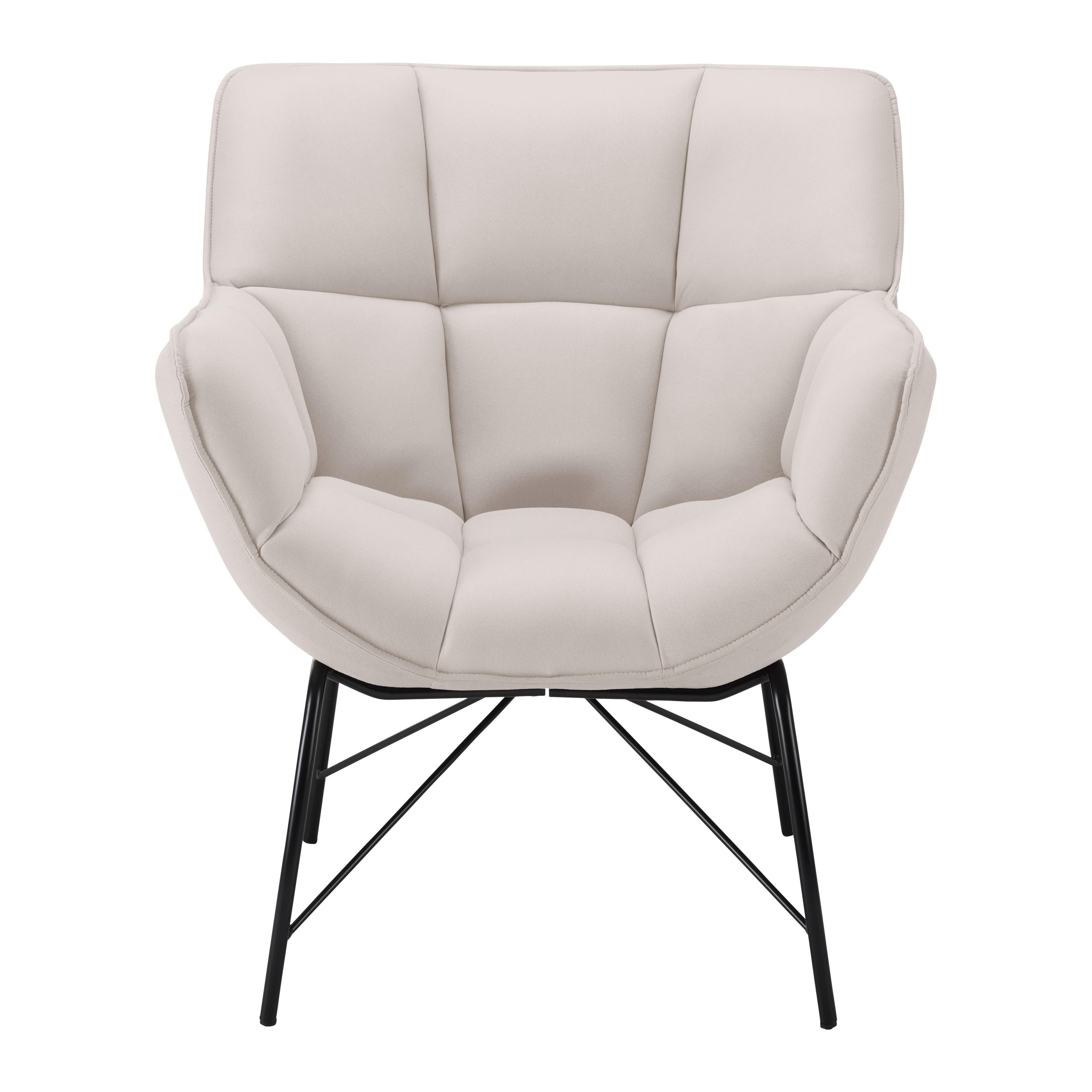 Křeslo ROBIN světlešedé - černá/světle šedá, Moderní, kov/textil (72/78/81cm) - Bessagi Home