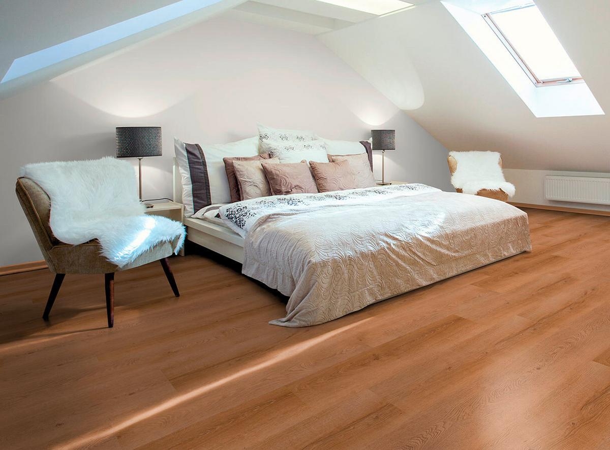 Designboden Eichefarben Landhausdiele Stärke 4,8mm - Eichefarben, Basics, Kunststoff (122/23/0.48cm)