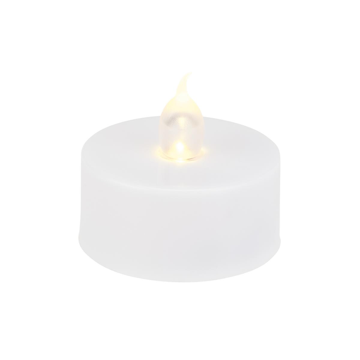 Teelicht mit Led Cara Weiß 4er-Set DxH: 3,8x3,5 cm - Weiß, Basics, Kunststoff - Ondega