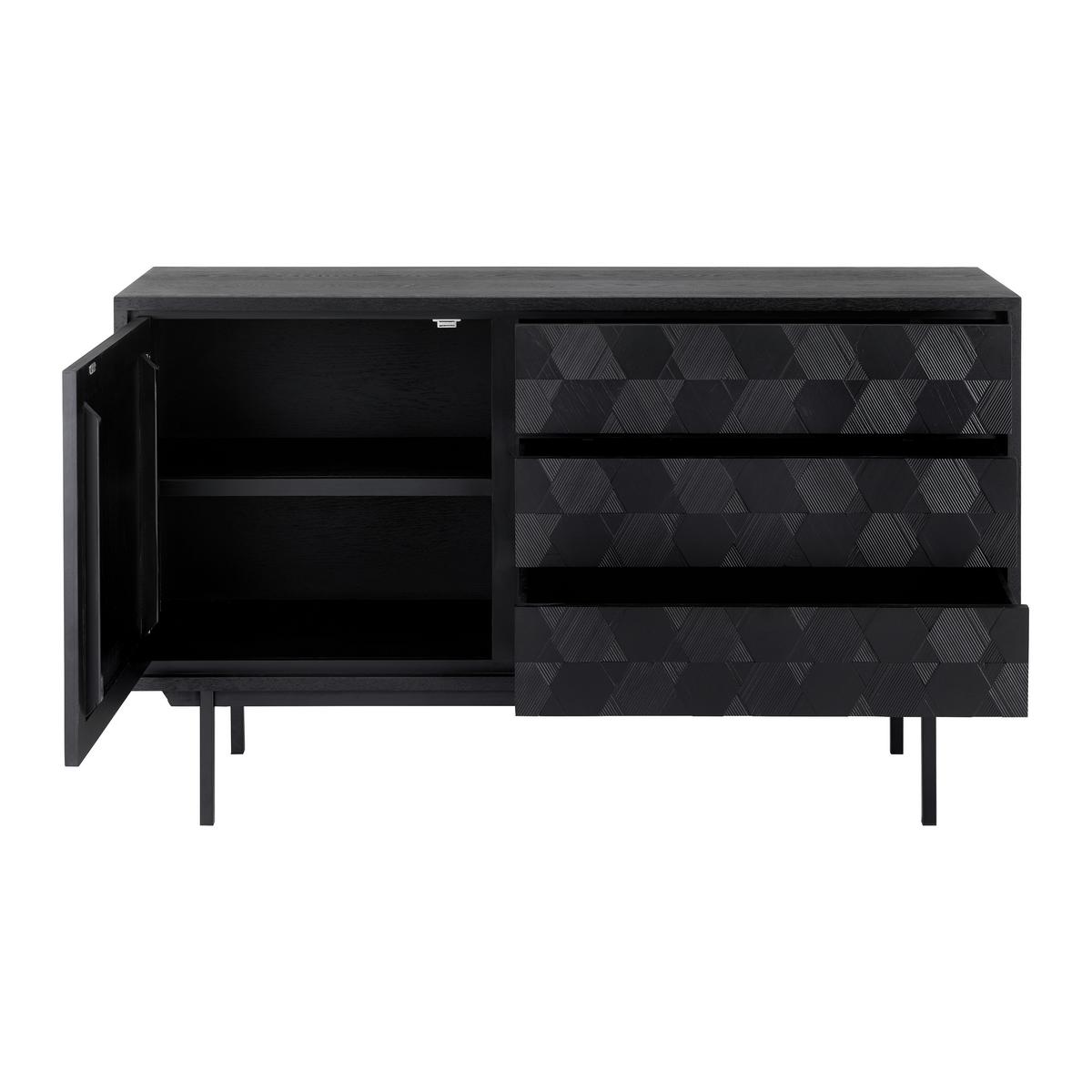 Příborník ROMA černý - černá, Moderní, kov/dřevo (131,5/77/42cm) - Bessagi Home