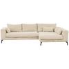 Ecksofa Berlin Cord Creme 313x172 cm - Creme/Schwarz, Design, Textil (313/172cm) - Livetastic