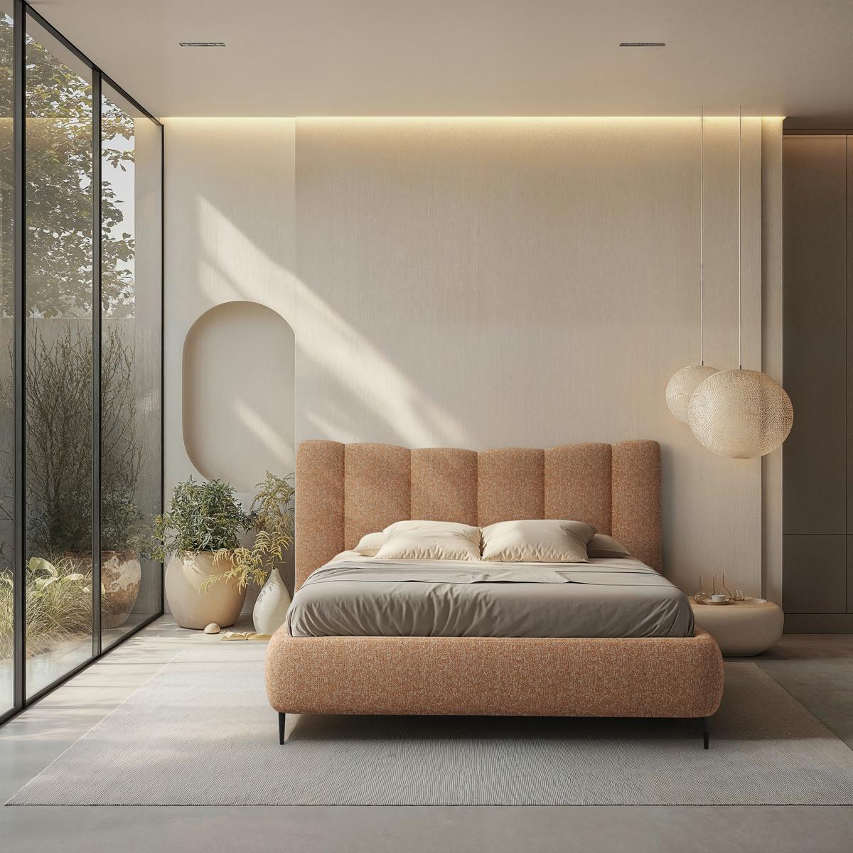 Polsterbett Nook 180x200 Cm Terracotta - Terracotta, MODERN, Holz/Holzwerkstoff (180/200cm) - MID.YOU