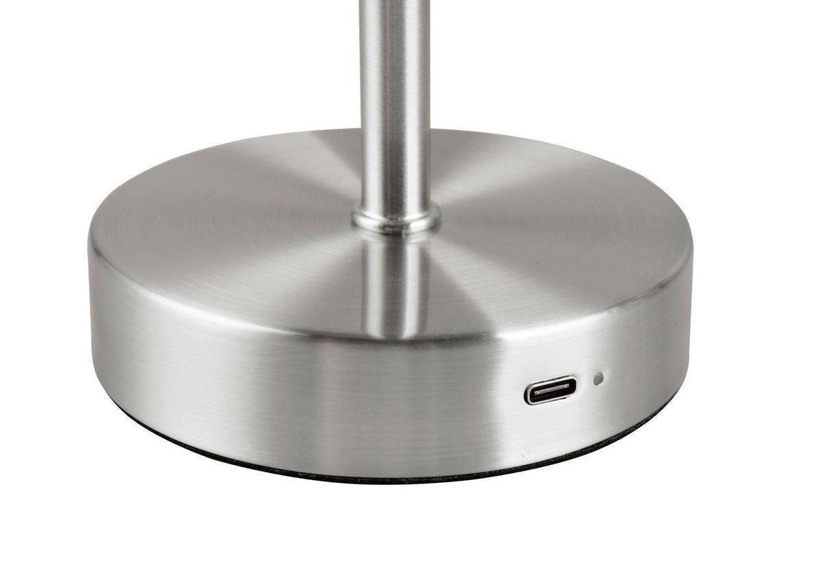 Akku-tischleuchte R59151107 Jeff - Nickelfarben, KONVENTIONELL, Metall (12,6/30cm)
