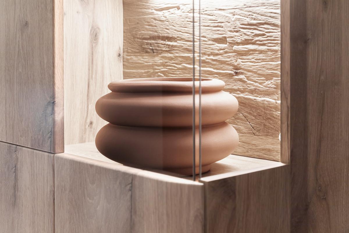 Vitrine Prato Eichefarben B 60 cm - Eichefarben, Design, Glas/Holzwerkstoff (60/199/37cm) - MID.YOU
