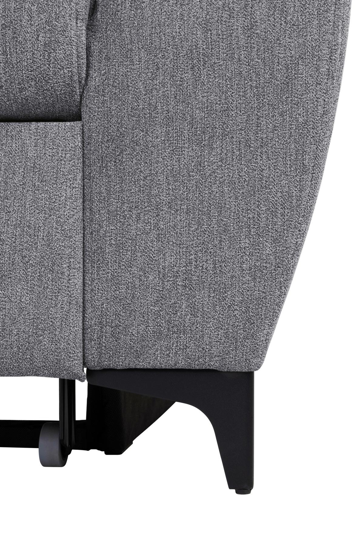 Ecksofa mit Bettkasten Lapis Velours Creme - Dunkelgrau/Schwarz, KONVENTIONELL, Textil (217/255cm) - MID.YOU