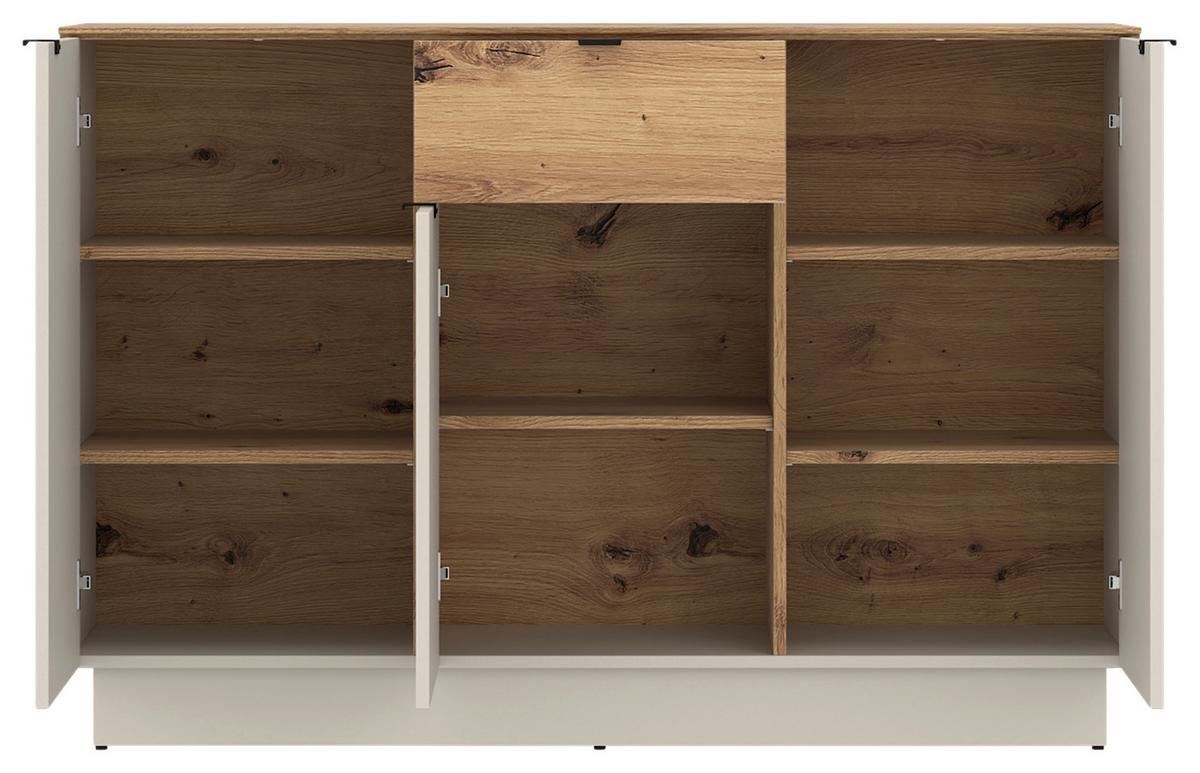 Sideboard Viona Kaschmir/Eiche B: 135cm - Kaschmir/Eiche Artisan, Basics, Holzwerkstoff (135/90/40cm)