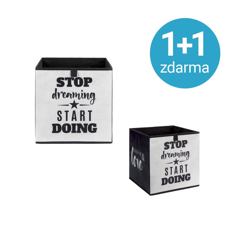 Úložný Box Poppi 8 1+1 Zdarma (1*kus=2 Produkty) - bílá/černá, Moderní, karton/textil (32/32/32cm) - Modern Living