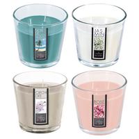 Svíčka ve skle Lisa - modrá/růžová, přírodní materiály/sklo (12,5/13,5cm) - Mömax