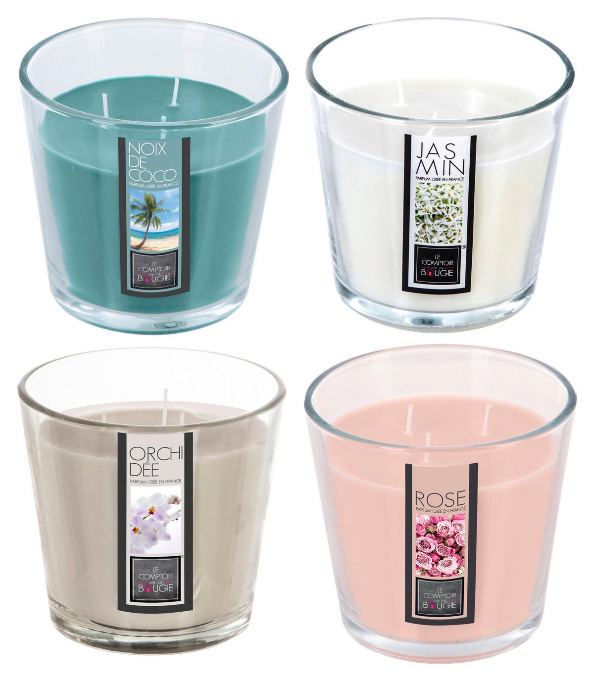 Svíčka ve skle Lisa - modrá/růžová, přírodní materiály/sklo (12,5/13,5cm) - Mömax