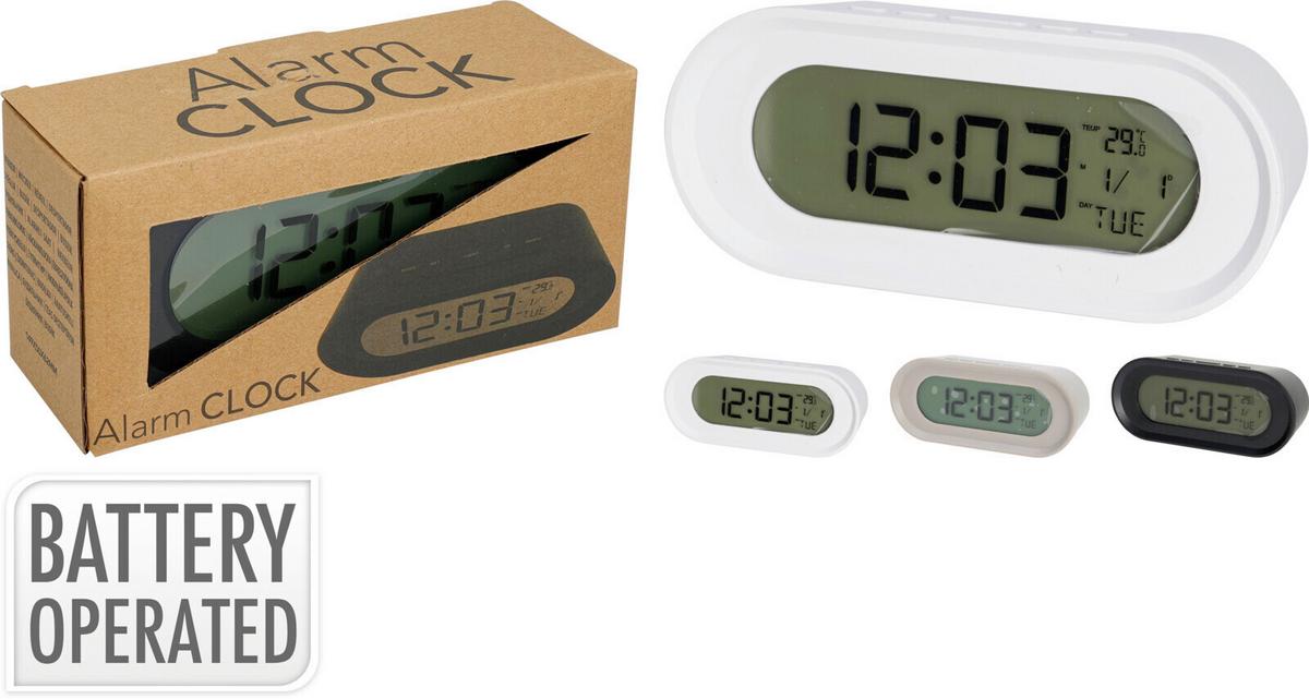 Ébresztőóra 837362590 - fekete/taupe, Basics, műanyag (14,9/5/6,2cm)