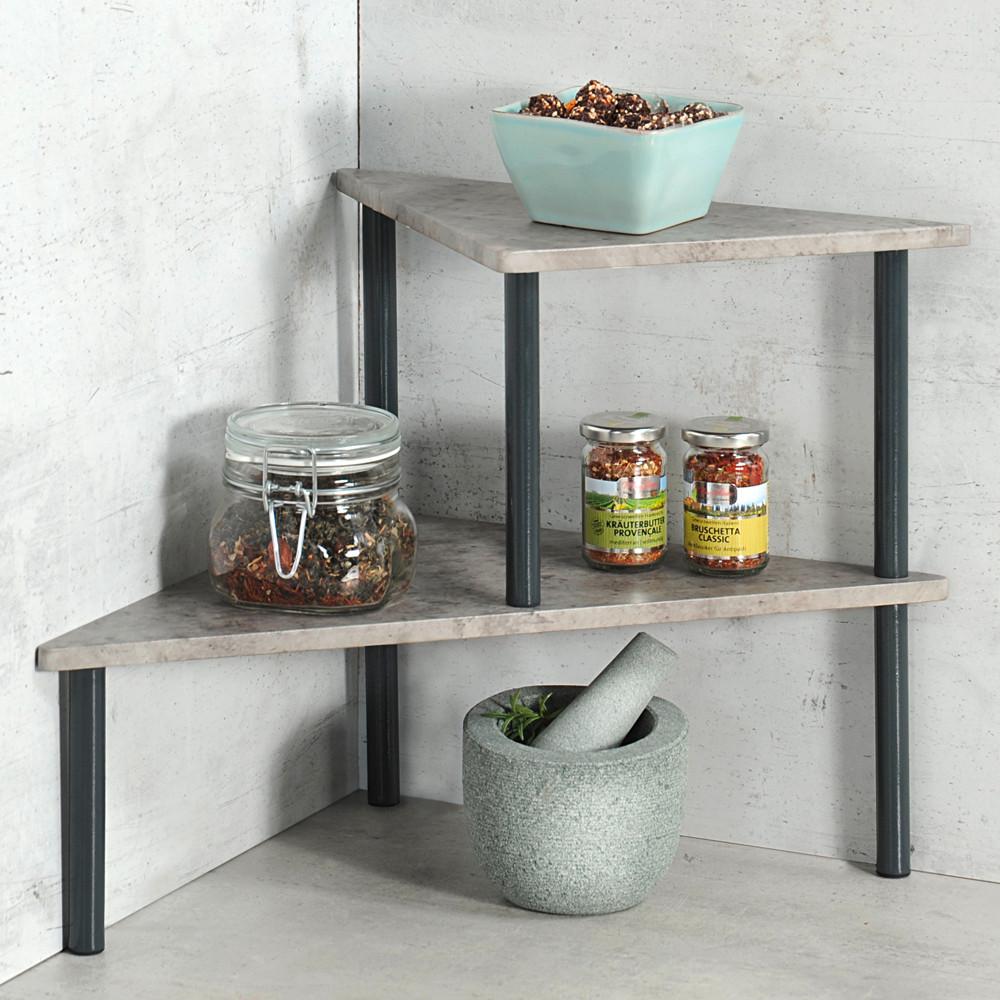 Küchenregal Grau B: 53 cm - Grau, Basics, Holzwerkstoff/Metall (53/38/38cm) - Kesper