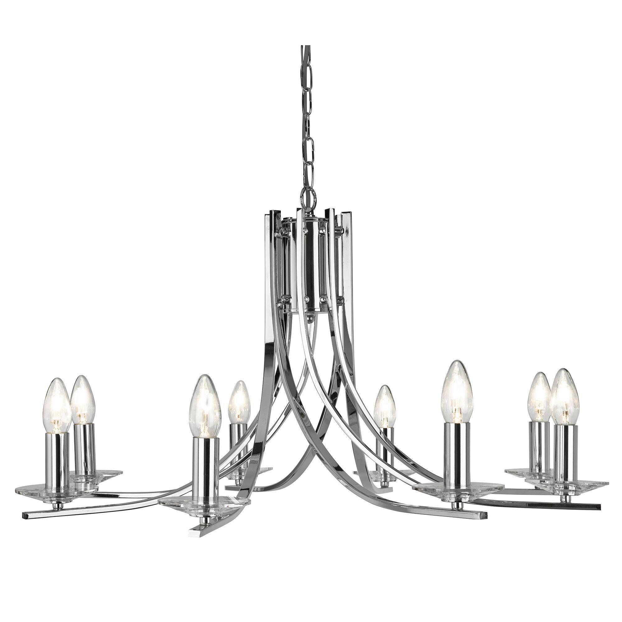 KRONLEUCHTER 4168-8CC ASCONA - Chromfarben, KONVENTIONELL, Glas/Metall (75/145cm)