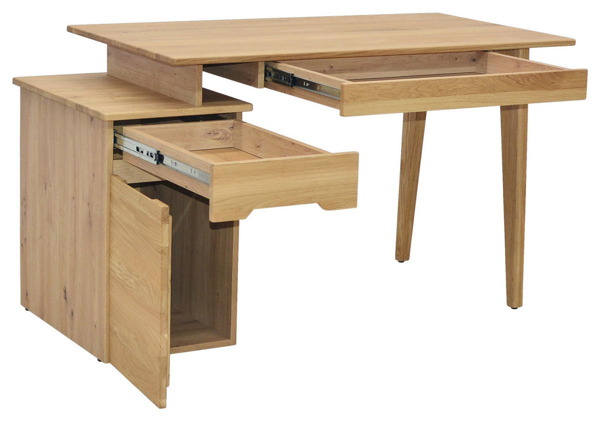 Schreibtisch B 140cm H 74,2cm Micro 2 Wildeiche Echtholz - Wildeiche, Natur, Holz/Holzwerkstoff (135/76/65cm)