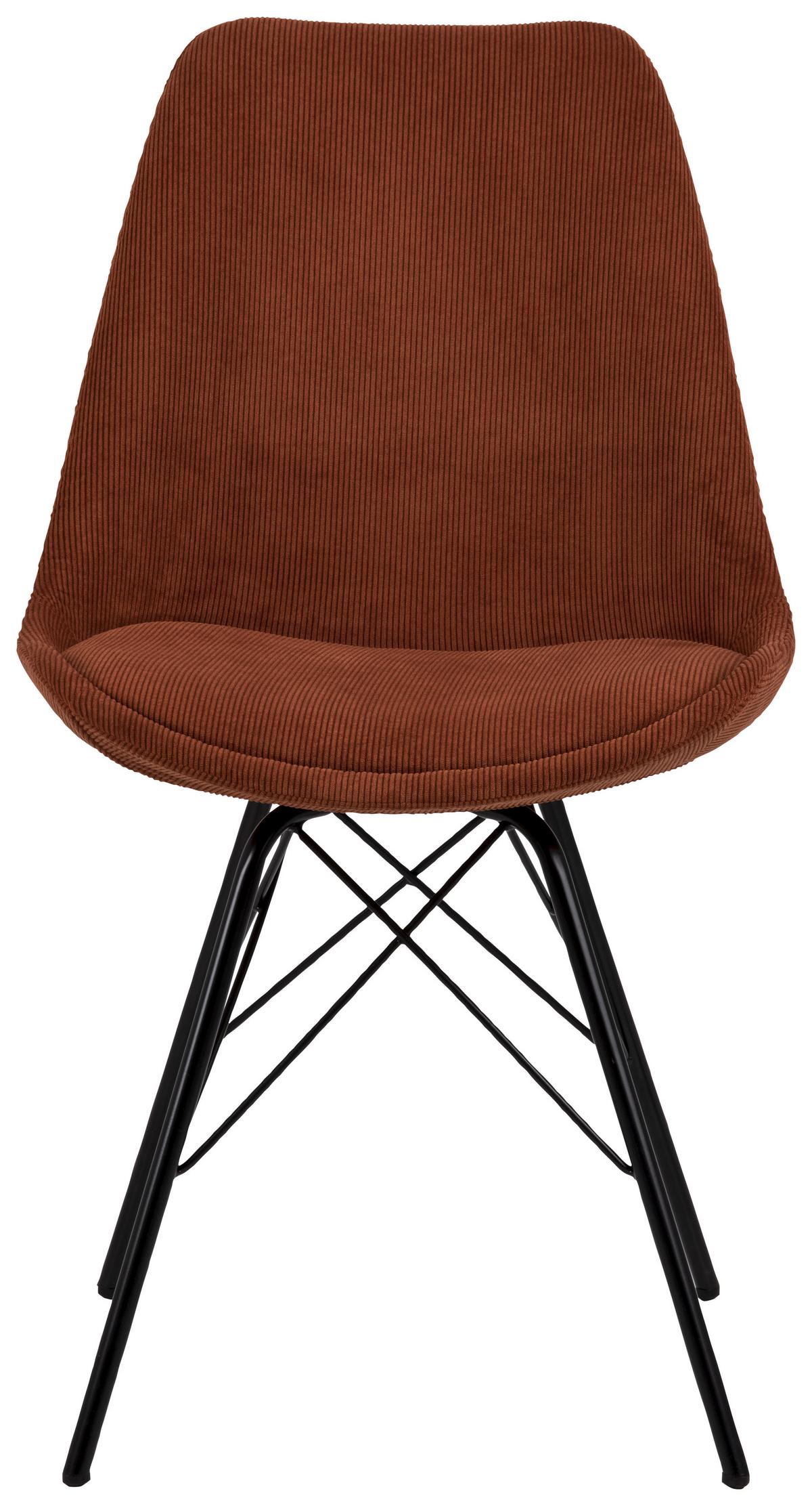 Jedálenská stolička ERIS tehlová kord - čierna/medená, Konventionell, kov/textil (48,5/85,5/54cm) - MID.YOU