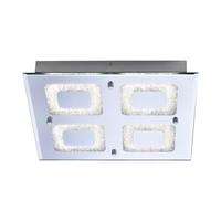 Led-deckenleuchte Lisa L: 36 Cm, Rechteckig - Chromfarben, KONVENTIONELL, Glas/Metall (36/36/6,3cm)