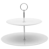 Etagere Rund Porzellan/Metall Creatable 2-Stöckig Weiß - Weiß, Keramik/Metall (21-28cm) - Creatable