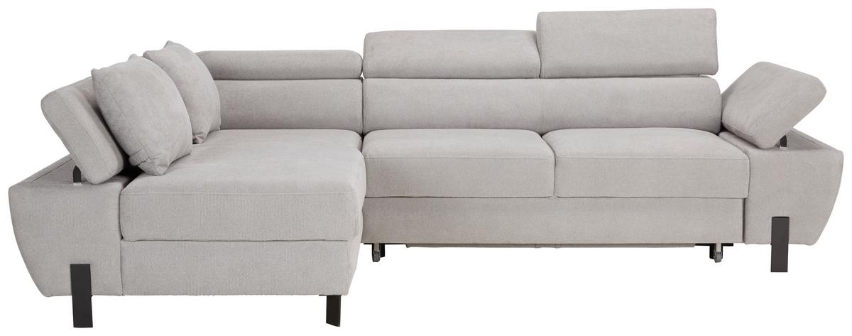 Rohová sedačka MILNA, levá, světle šedá - šedá/černá, Moderní, kov/dřevo (189/277cm) - Mömax