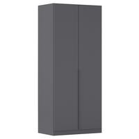 Drehtürenschrank Alabama Grau Metallic B: 91 Cm - Grau, MODERN, Holzwerkstoff (91/229/54cm) - Rauch Möbel