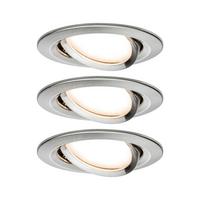 LED-Deckenleuchte 3er-Set Ø 8,4 cm, 3-Flammig, Rund - Alufarben, Basics, Metall (8,4/8,4/3,0cm) - Paulmann