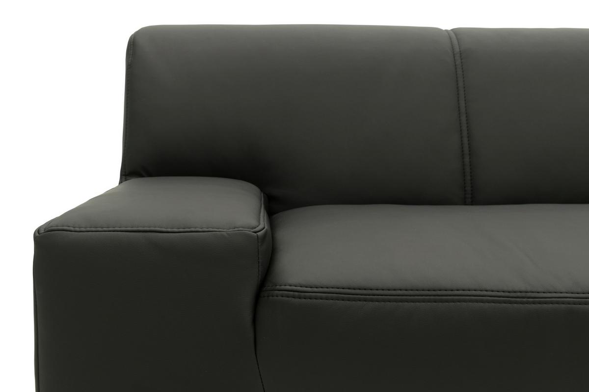 Ecksofa Mit Schlaffunktion Norma Schwarz Lederlook - Wengefarben/Schwarz, Design, Textil (268/153cm) - MID.YOU