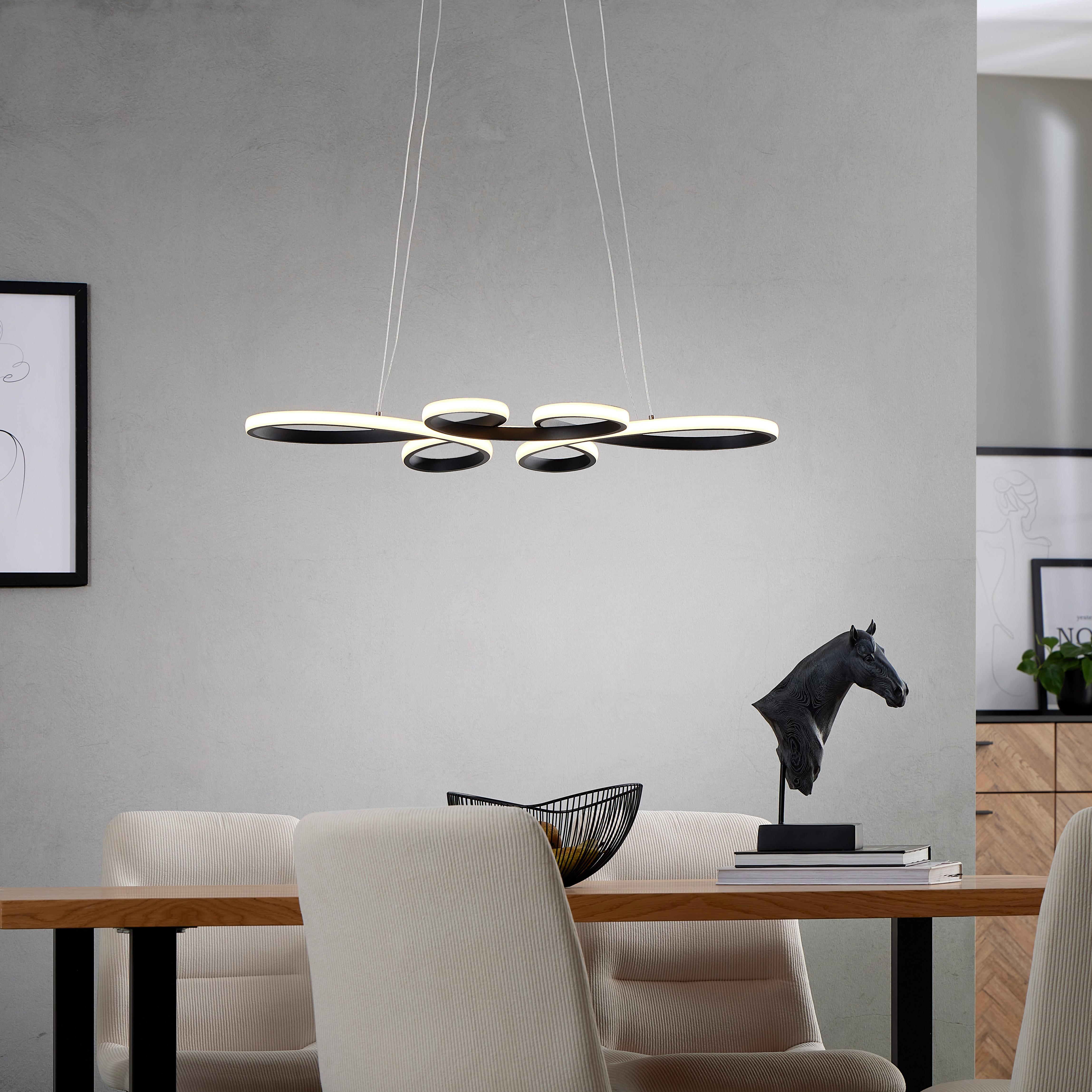 LED-Hängeleuchte Basti - Schwarz, MODERN, Kunststoff/Metall (83/45,5/150cm) - Luca Bessoni