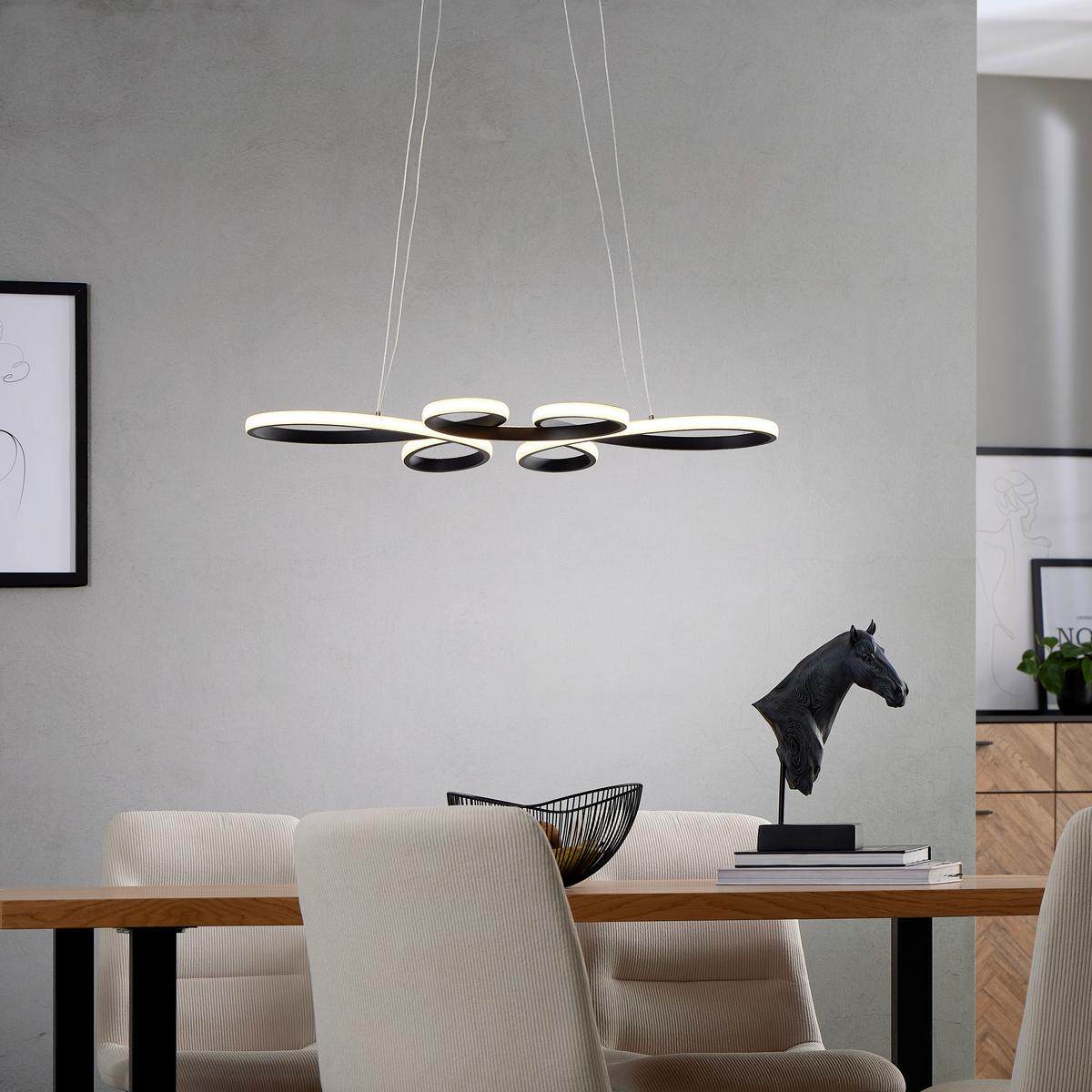 Led Függőlámpa Basti - fekete, Modern, műanyag/fém (83/45,5/150cm) - Luca Bessoni