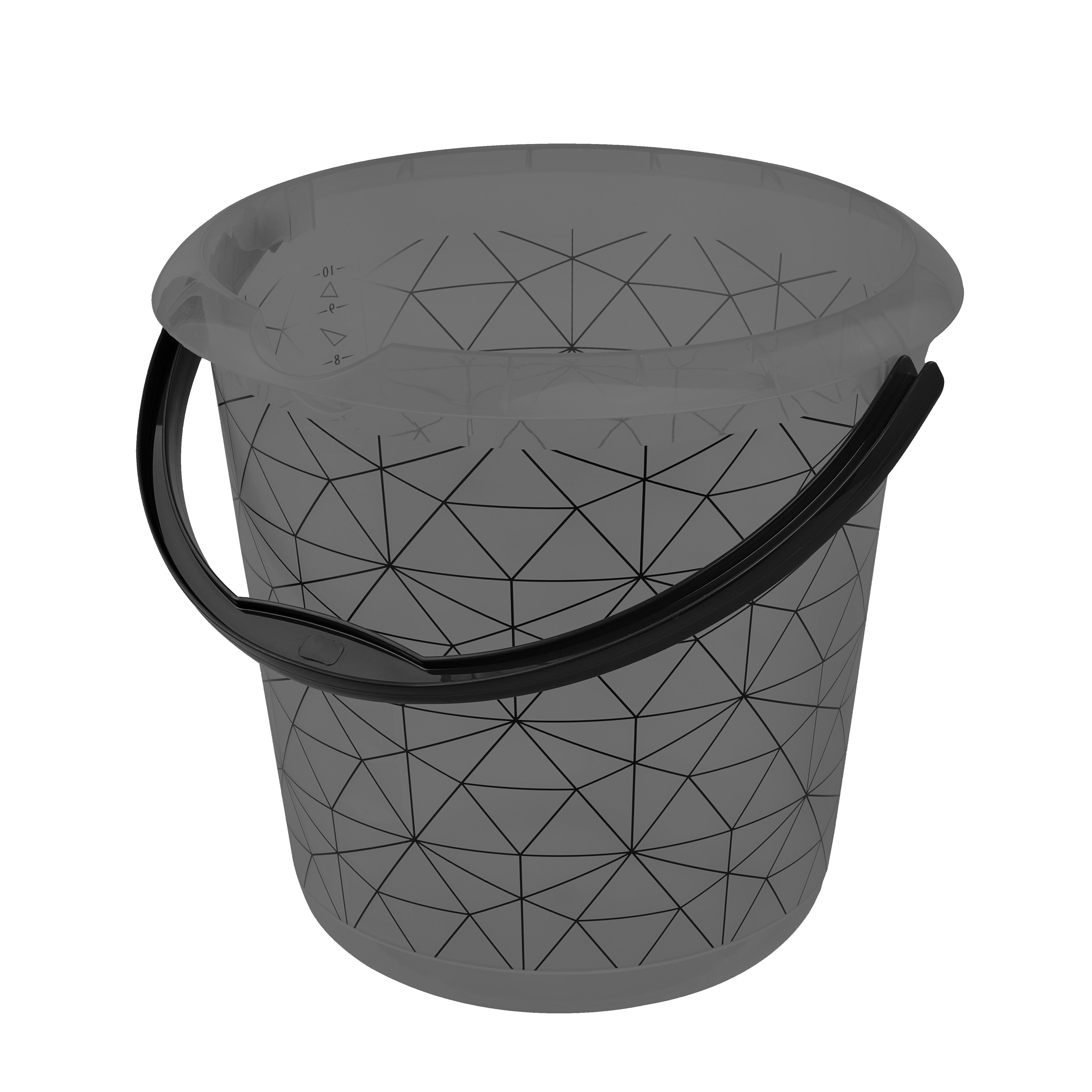 Eimer Ilvie Polygon Grau 10l, DxH: 30x28 cm - KONVENTIONELL (30/28cm)