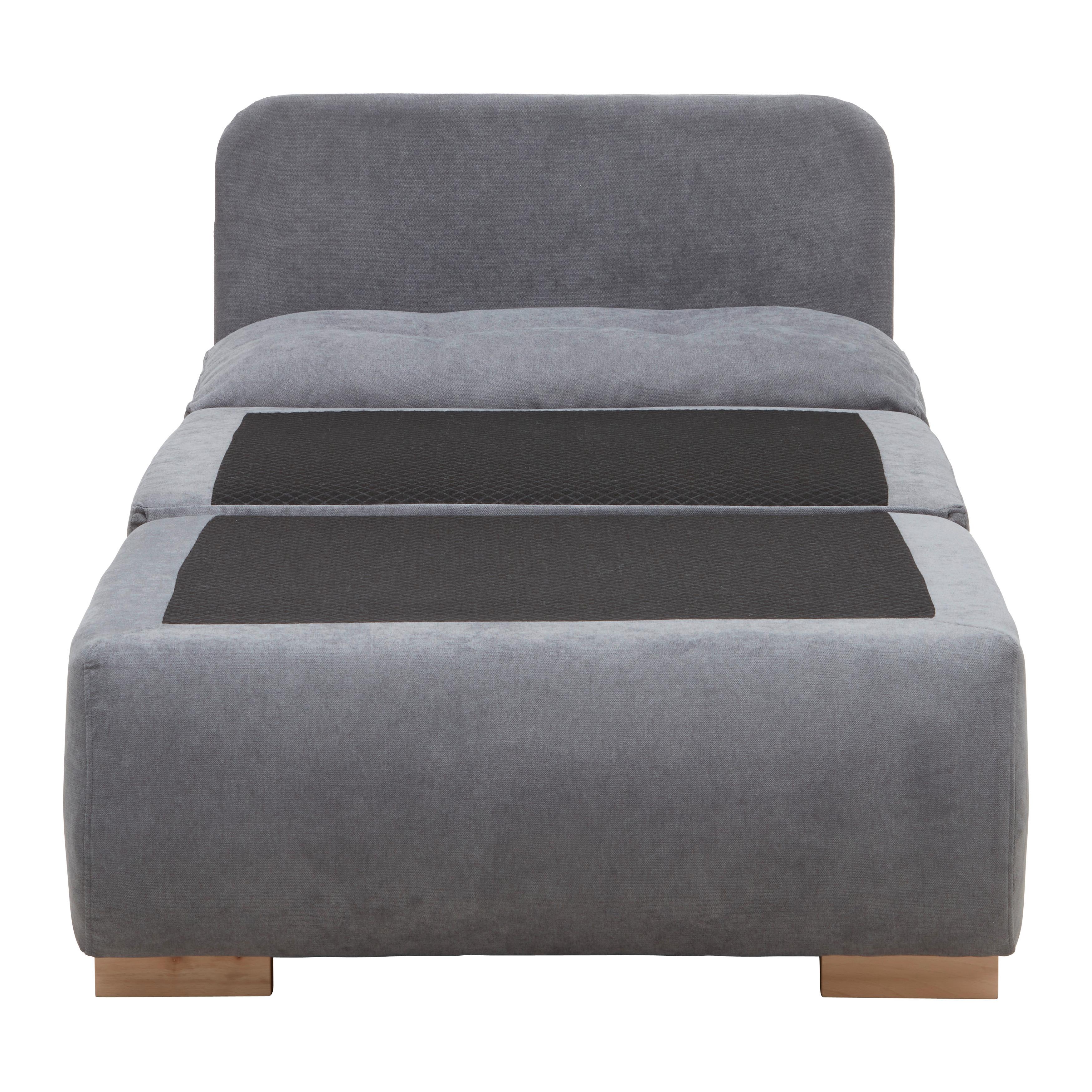Rozkládací křeslo MODENA s úložným prostorem a lůžkem - šedá/černá, textil/plast (89/88/90cm) - Based