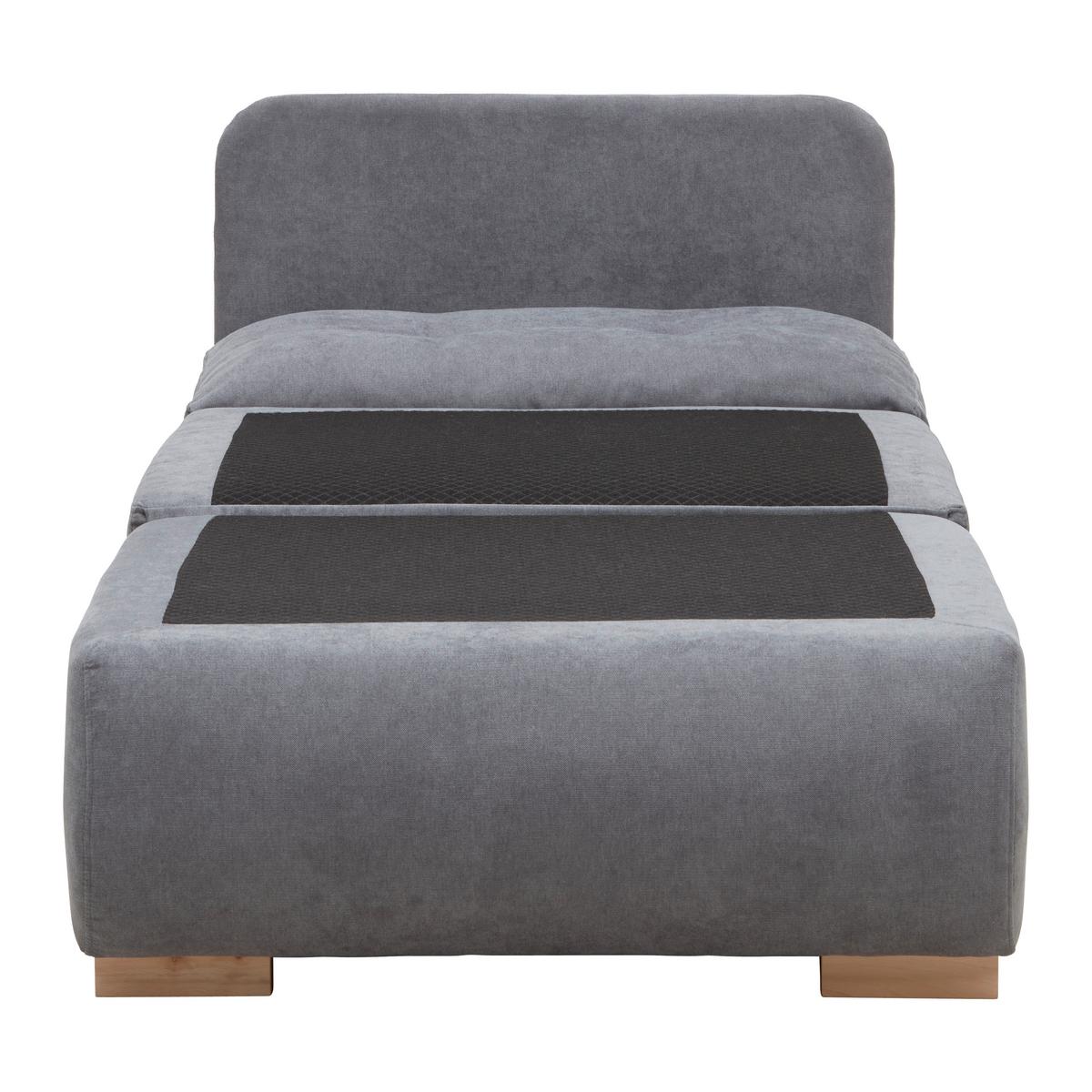 Rozkladacie kreslo MODENA s úložným priestorom a lôžkom - čierna/sivá, textil/plast (89/88/90cm) - Based