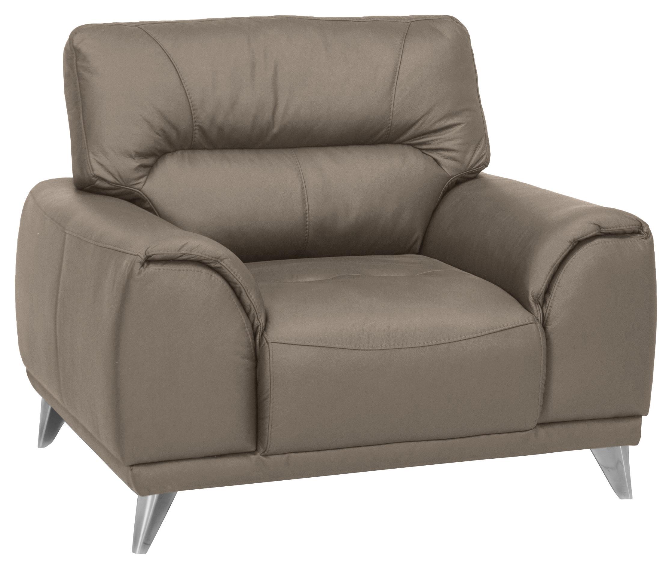 Fernsehsessel Frisco - Sandfarben/Chromfarben, MODERN, Textil (112/92/96cm)