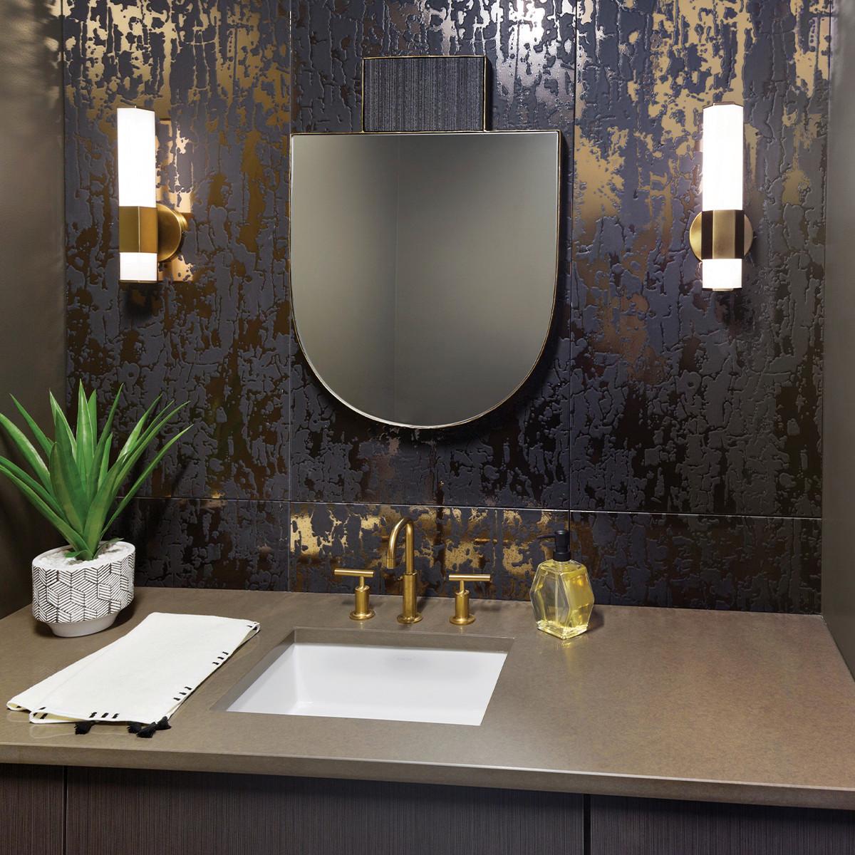 Bad-wandleuchte Facet Ip44 1-Flammig In Messingfarben - Messingfarben, Design, Glas/Metall (35,6/12,7/10.5cm) - Elstead Lighting