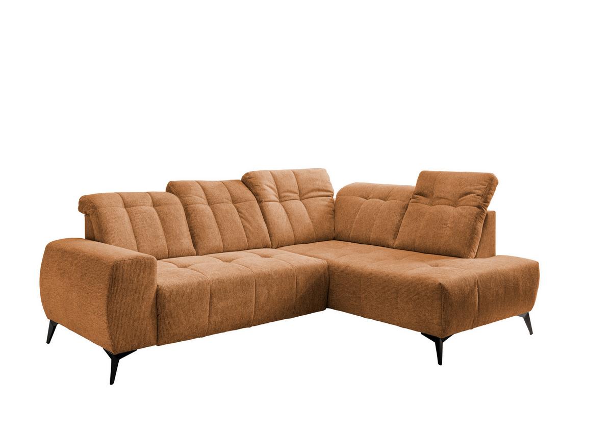 Ecksofa Mit Usb Anschluss Sano, Currygelb, S: 261x200 Cm - Currygelb/Schwarz, MODERN, Textil (261/200cm) - Livetastic