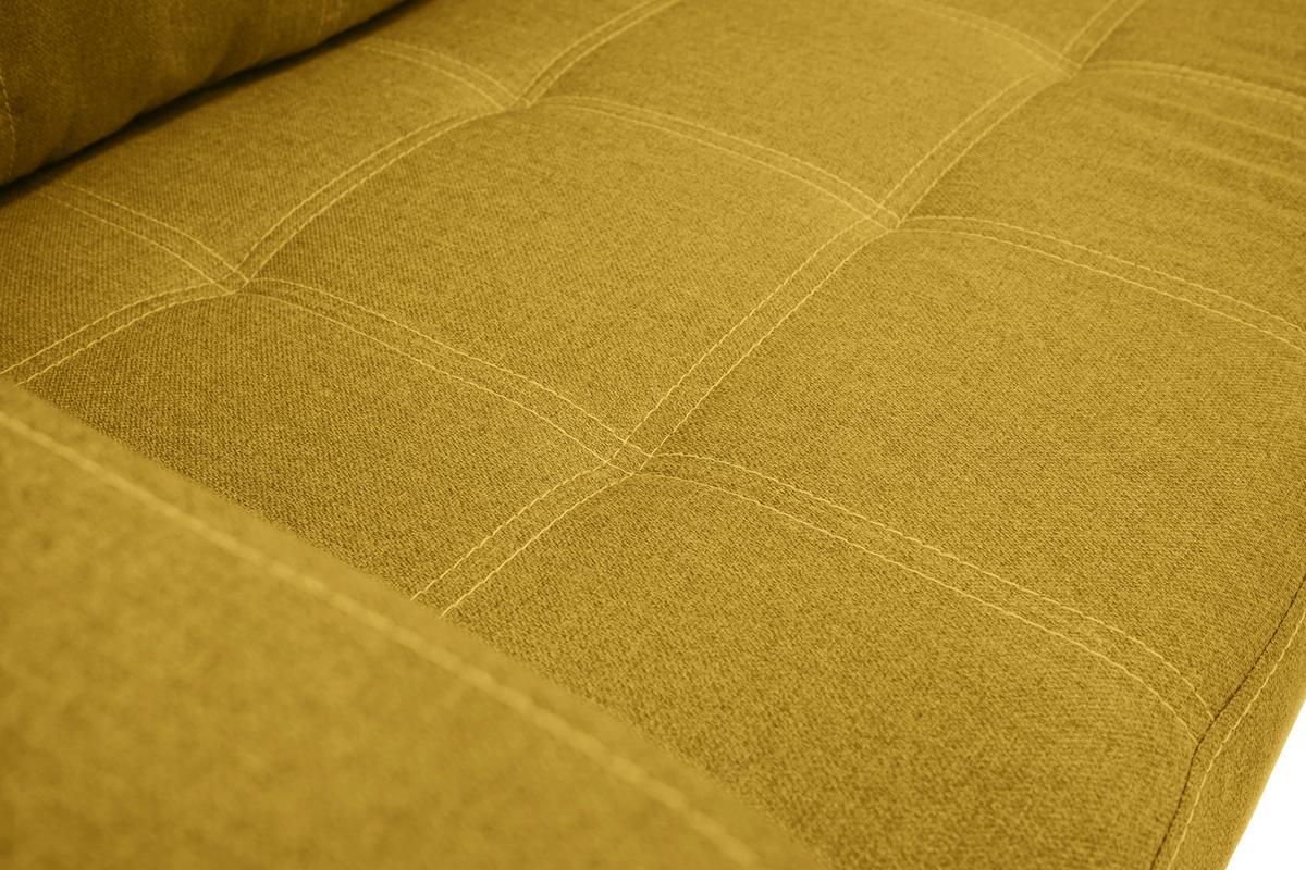 Eckschlafsofa Mediolan Senfgelb S: 240x160 cm - Senfgelb/Schwarz, Design, Textil (240/160cm) - Livetastic