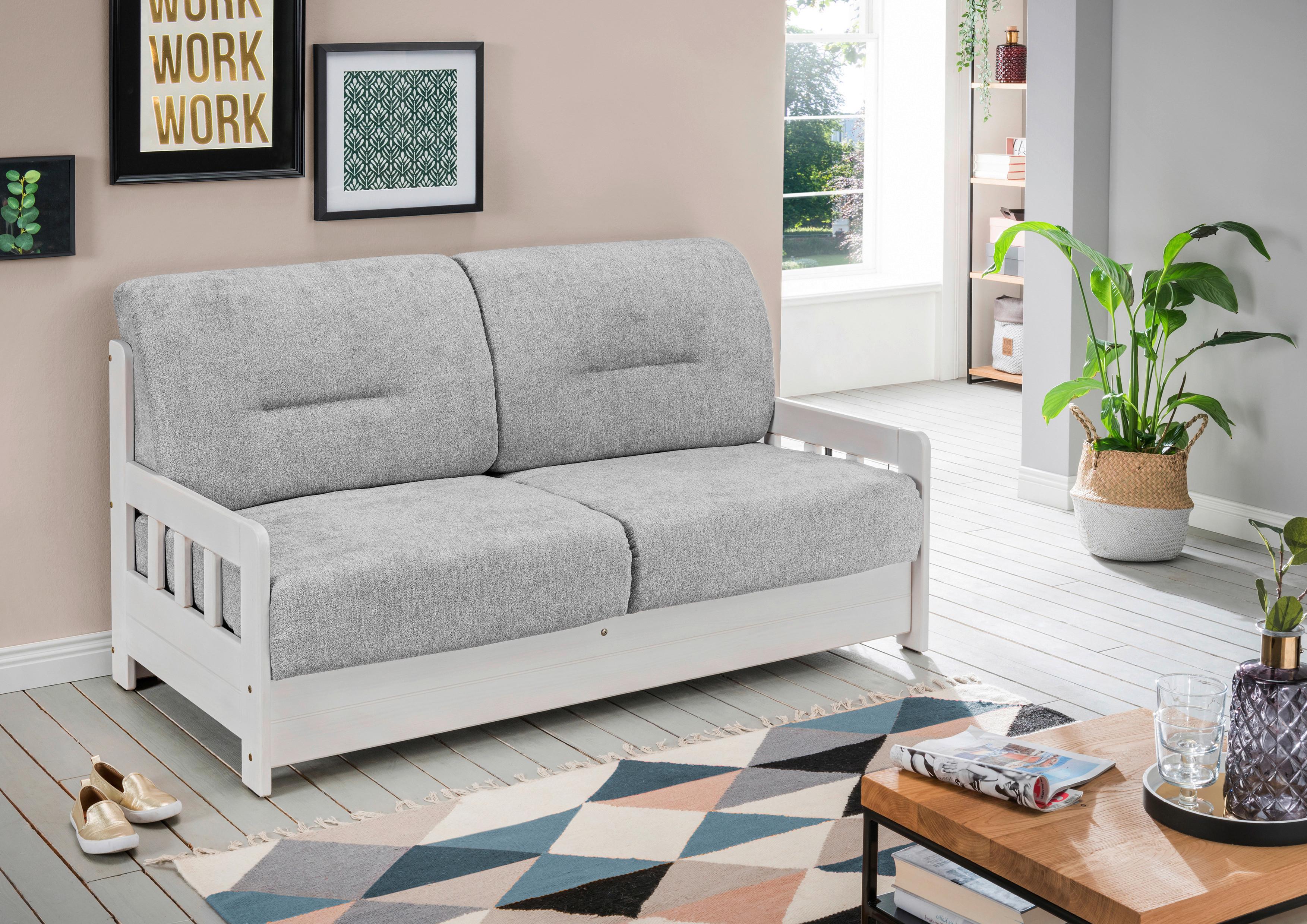 Schlafsofa Camino Weiß/Grau B: 154 cm - Weiß/Grau, LIFESTYLE, Holz/Textil (154/88/90cm) - Livetastic