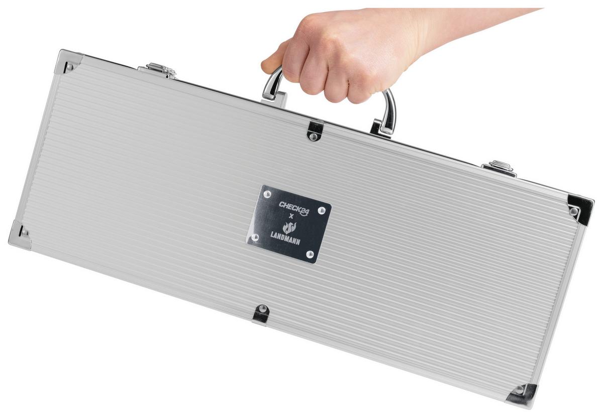 Grillkofferset 6tlg. Landmann Grillkoffer-Set 6--Teilig - Silberfarben, LIFESTYLE, Metall (45/17/8cm)