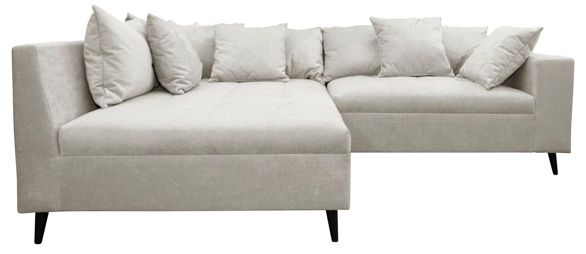 Ecksofa Pruno, Hellgrau S: 174x247 Cm - Hellgrau/Schwarz, Design, Textil (174/247cm) - MID.YOU