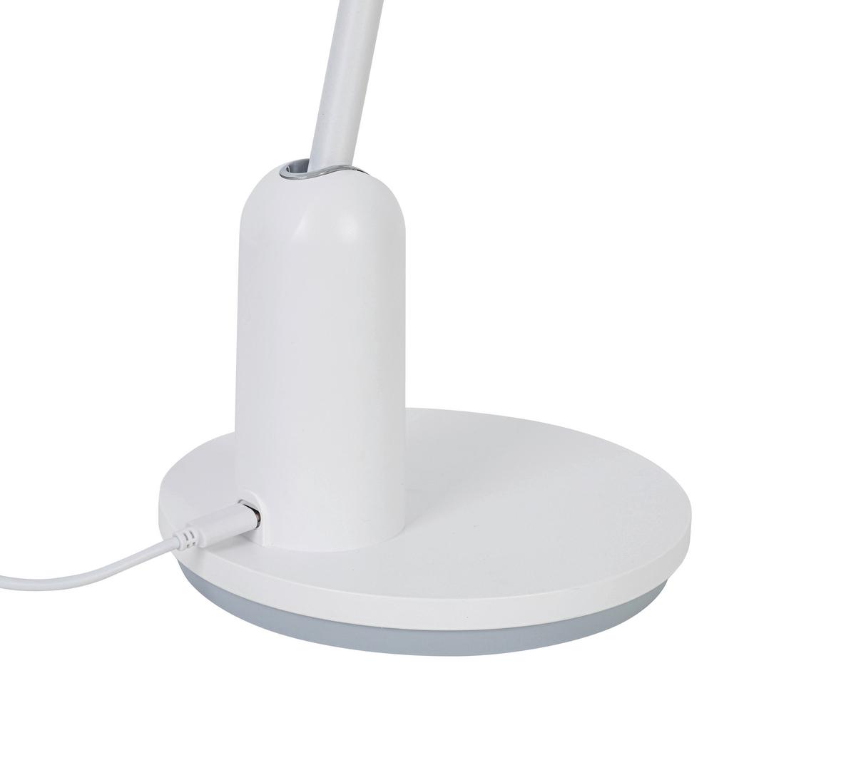 LED-Schreibtischleuchte Luana - Weiß, MODERN, Kunststoff/Metall (46,7/23,9/16,4cm) - Luca Bessoni