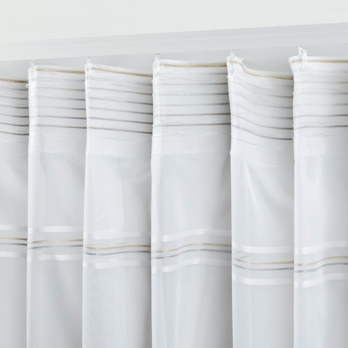 HOTOVÝ ZÁVES Louis, 140/245 cm - hnedá/biela, Konventionell, textil (140/245cm) - Modern Living