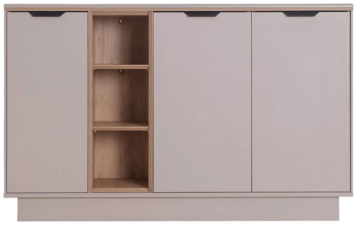 Sideboard Darius Eiche Artisan/kashmir,b:139cm - Kaschmir/Schwarz, Trend, Holzwerkstoff (138,9/87,4/37cm)