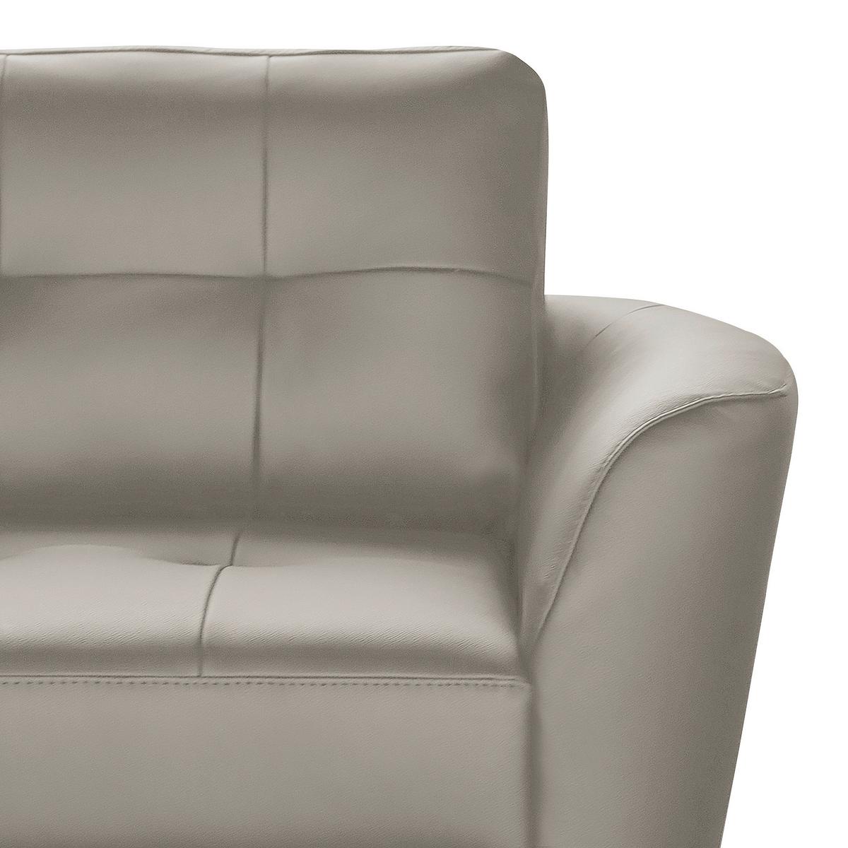 Ecksofa Nordic Plantinfarben S: 190x236 cm - Platinfarben/Buchefarben, Design, Leder/Textil (190/236cm) - Livetastic