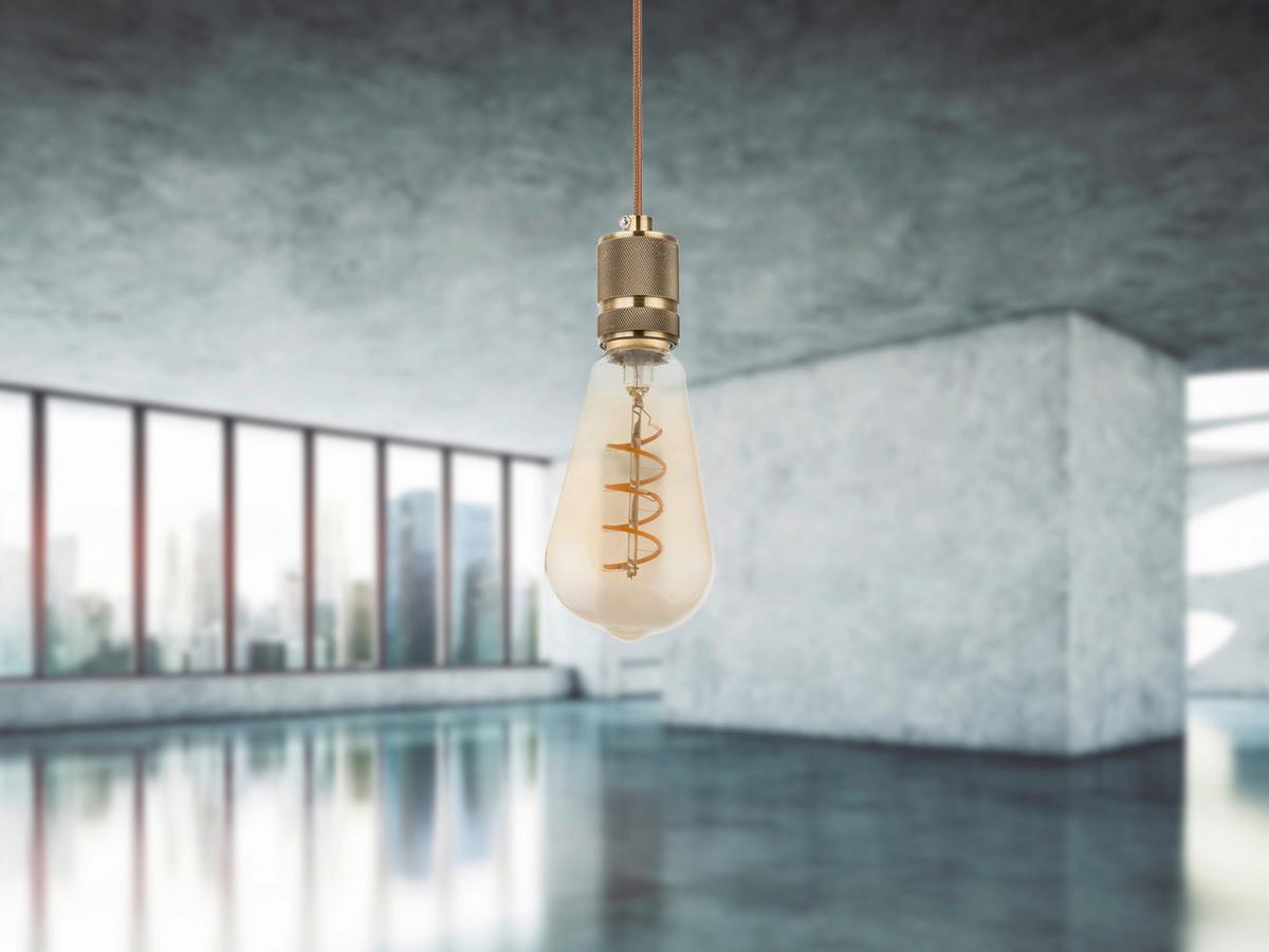 LED-LEUCHTMITTEL 1800K, E27 - Bernsteinfarben, Basics, Glas (6,4/14,1cm)