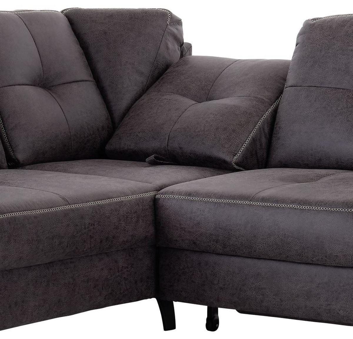 Rohová sedačka VARESE, ľavá, antracitová - černá/antracitová, Moderní, kov/textil (219/237cm) - James Wood